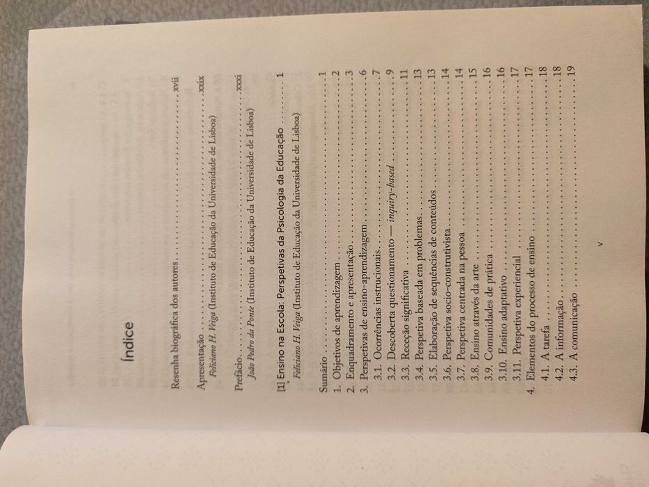 Livro "O Ensino na Escola de Hoje", coord. Feliciano Veiga