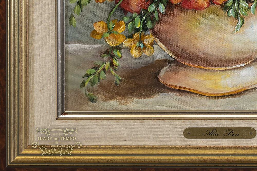 2 antigos quadros de flores