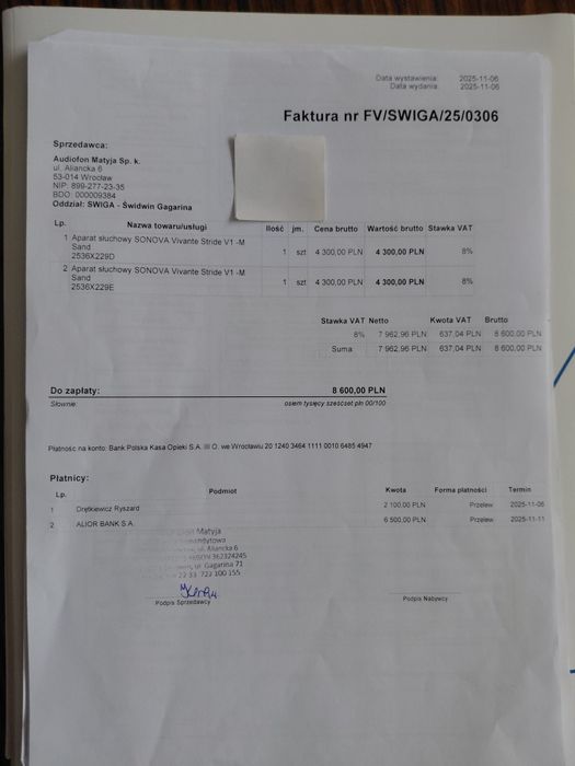 Aparta słuchowy słuchawki