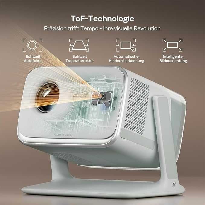 inteligentny projektor Aurzen Boom Mini 4 w 1   z Google TV, 4K