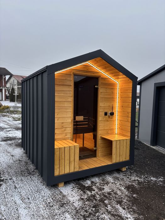 Sauna ogrodowa klasy PREMIUM | Ocieplona | 2,5 x 2 m
