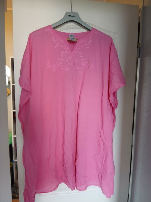 Narzutka maritim plus size 50,52  na strój boho hafty różowa  hit lato