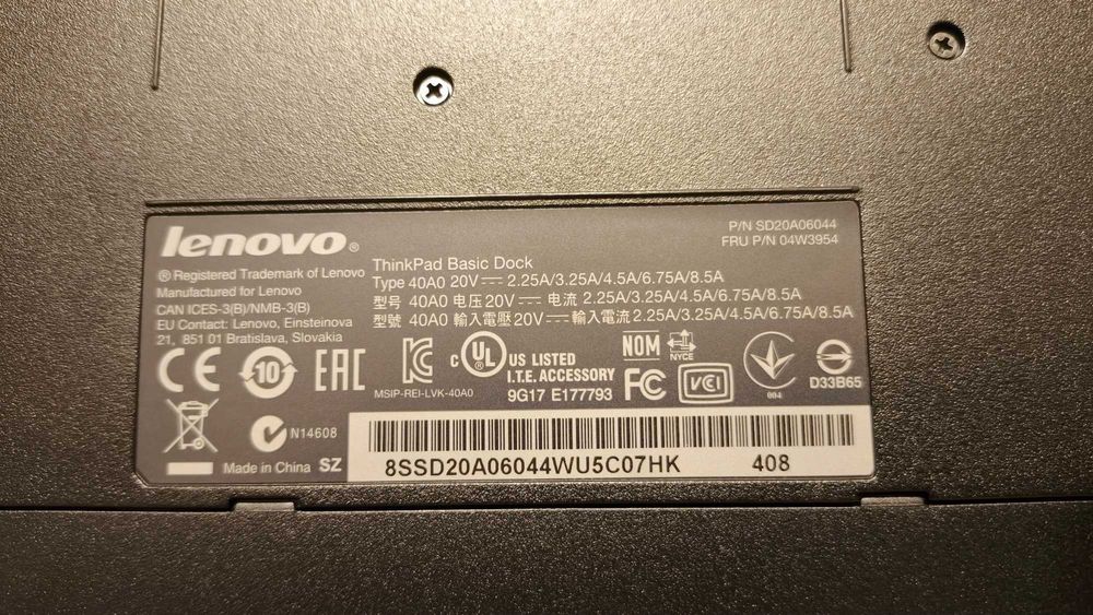 Stacja dokująca Lenovo ThinkPad Basic Dock 40A0