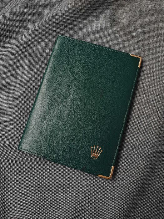 Porta-cartões / Porta-passaporte Rolex em Pele Verde Ref. 0068.08.34