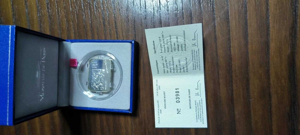 França, 1/4 euro 2008 - 'Edouard Manet' prata-NOVO PREÇO