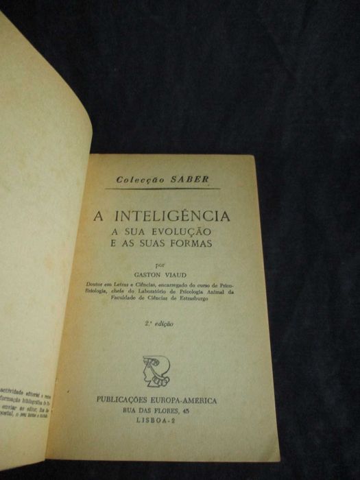 Livro A Inteligência Gaston Viaud Colecção Saber
