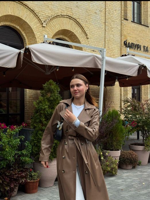 Тренч з еко шкіри