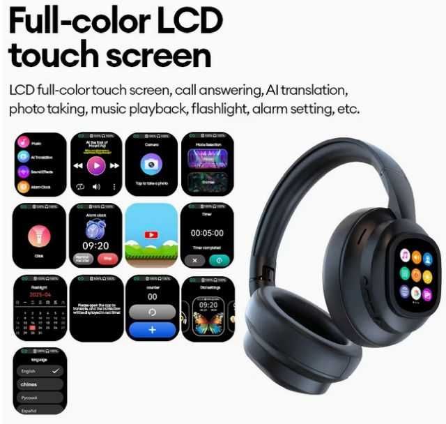 Hundai X1 PRO BT 6.0 nauszne z 100 języków