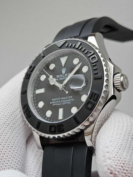 Швейцарские наруные часы Rolex Yacht-Master Black. Топ качество
