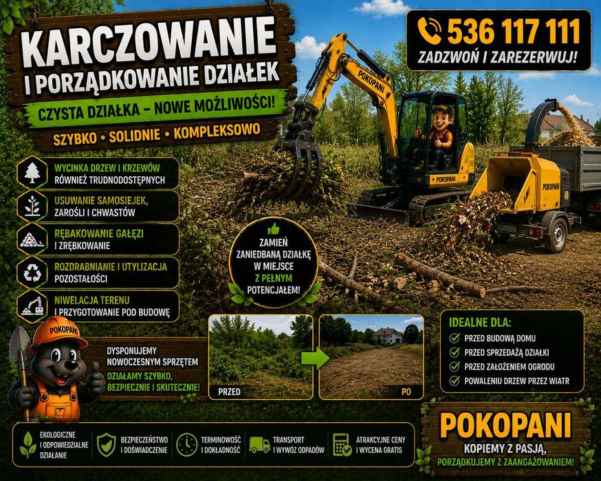 Kompleksowe Usługi Ziemne i Ogrodowe / Kret - Przecisk / Transport