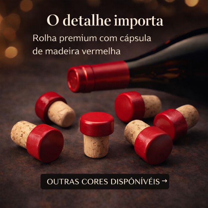 Rolha de Cortiça & Cápsula de Madeira (x10)