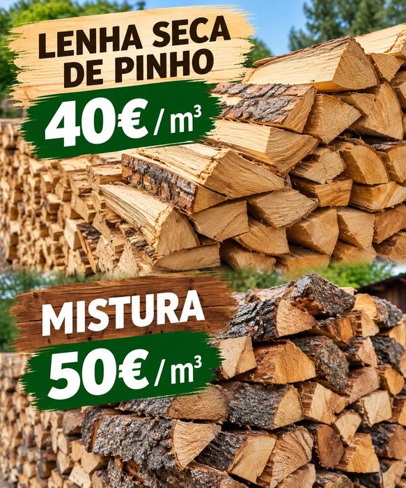 Vendo lenha seca pinho 40€ o m3