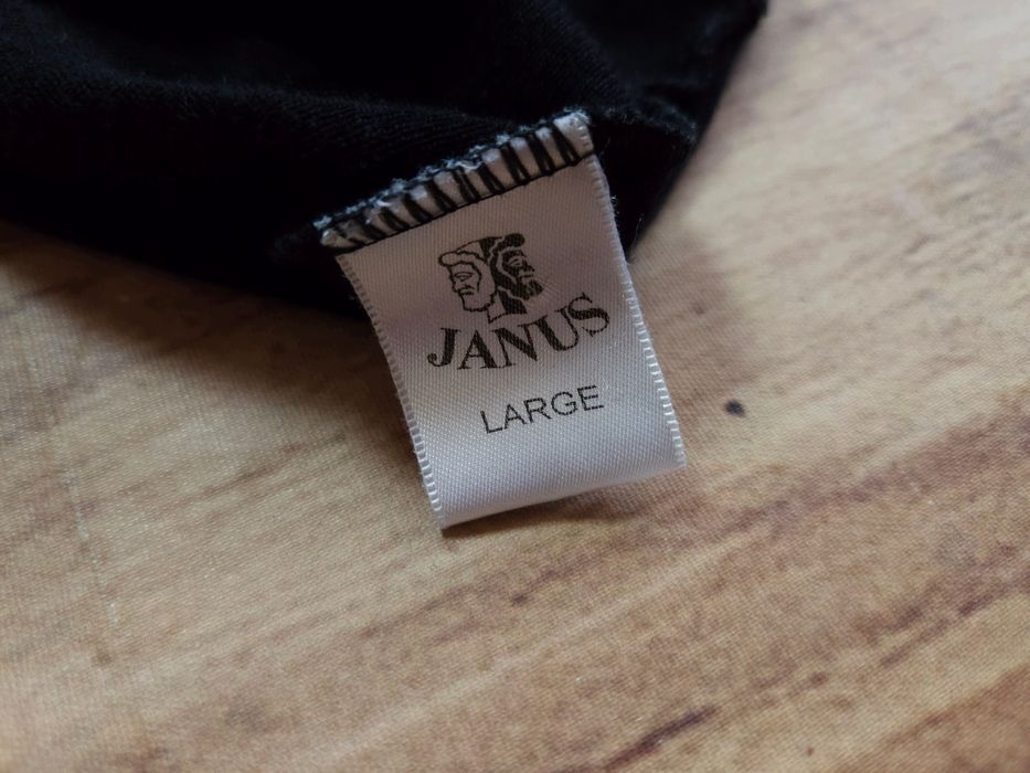 JANUS Bluzka Męska 100 % Wełna Merino Czarna r. L