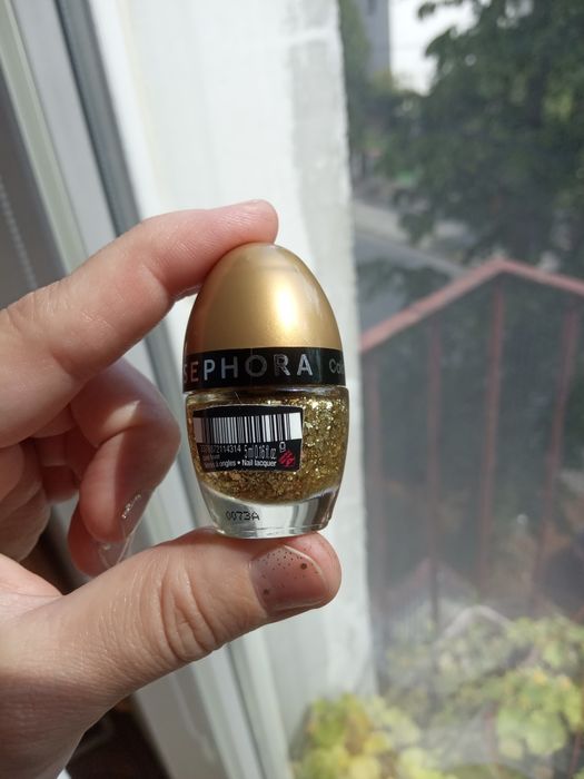 Lakier do paznokci brokatowy złoty Sephora