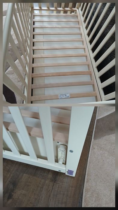 Ліжко дитяче "Верес ЛД 13" cлонова кістка  з матрасом Верес