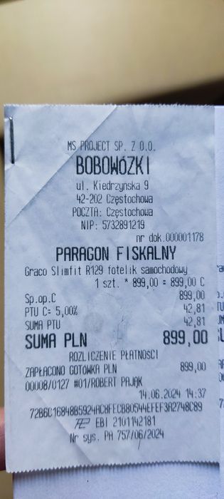 Fotelik samochodowy GRACO