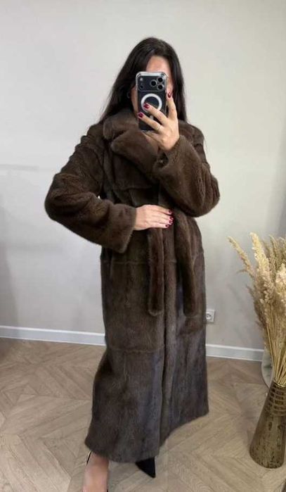 Шуба норковая новая 130см орех 42-44-46