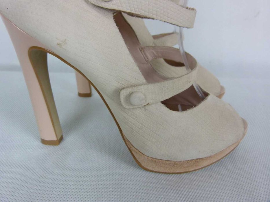 River Island skórzane sandały cream 6 / 39 25,5 cm