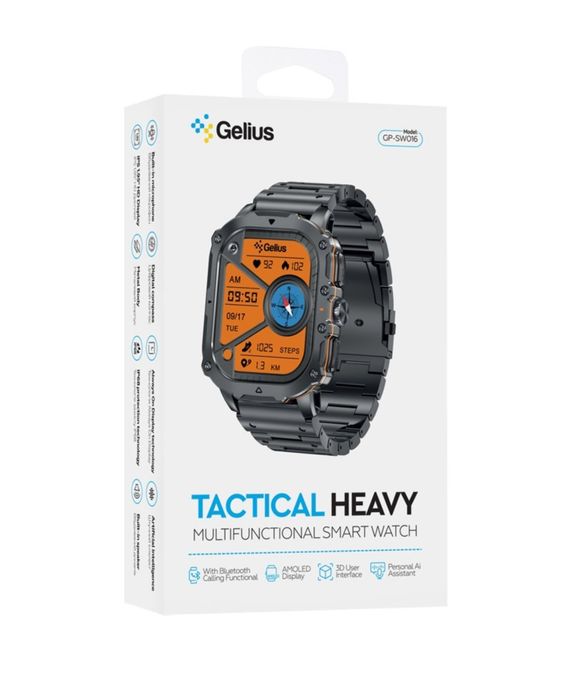 Смарт годинник Gelius Tactical Heavy (GP-SW016) Black Chrome/Silver Titan
