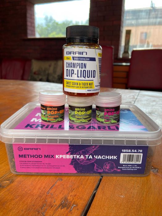 Набір 5в1 Mетод мікс + діп-ліквід + 3шт попапів Pop-up 8-10мм,бойли