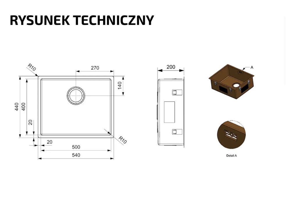 zlew miedziany premium