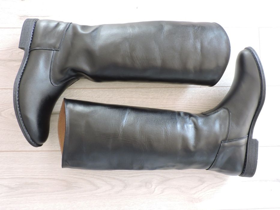 Oficerki wysokie skórzane szklanka - pod wymiar