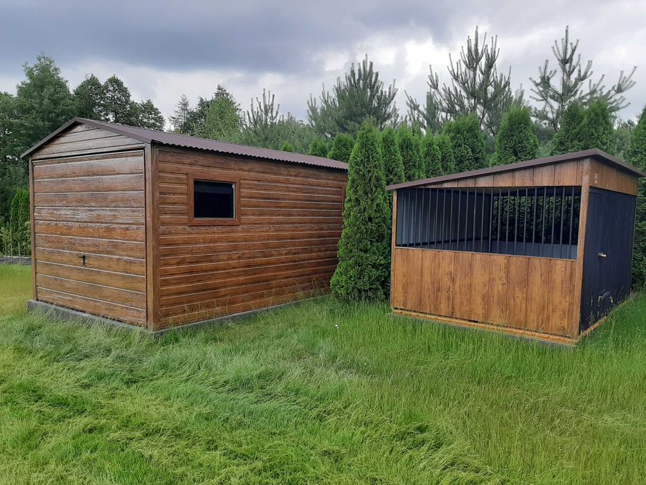 Tani Garaż Blaszany Drewnopodobny Złoty Dąb Garaże Blaszane -Maj-Blach