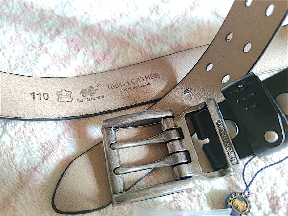 Кожаный мужской ремень Bison Denim (Double Prong Buckle)