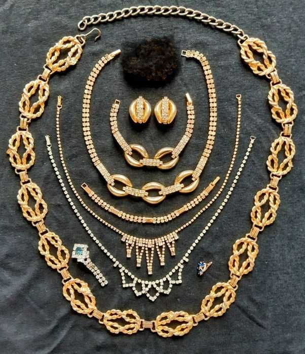 Бижутерия винтаж СССР Чехословакия JABLONEX колье пояс браслет стразы