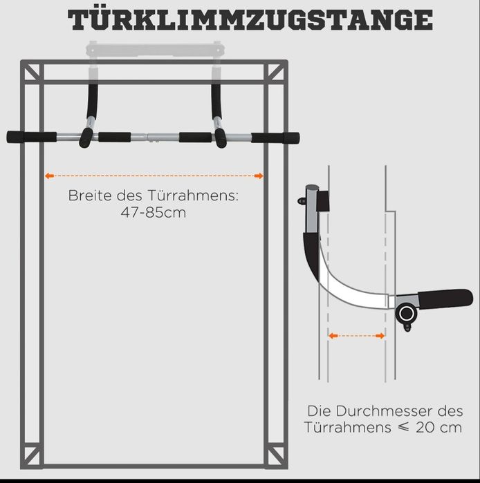 Drążek do podciągania na futrynę wielofunkcyjny  bez wiercenia 110kg