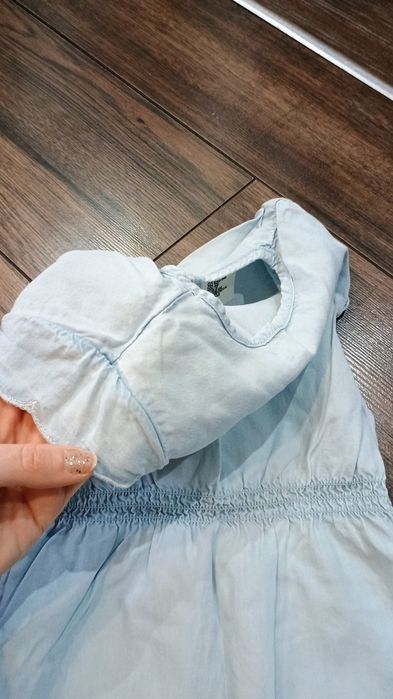 Sukienka H&M 98 haft Boho niebieski na sesję