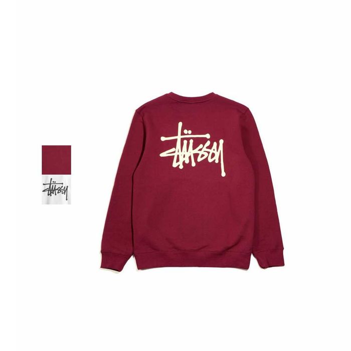 Світшот STUSSY Basic Crew Sweat Burgundy \ White