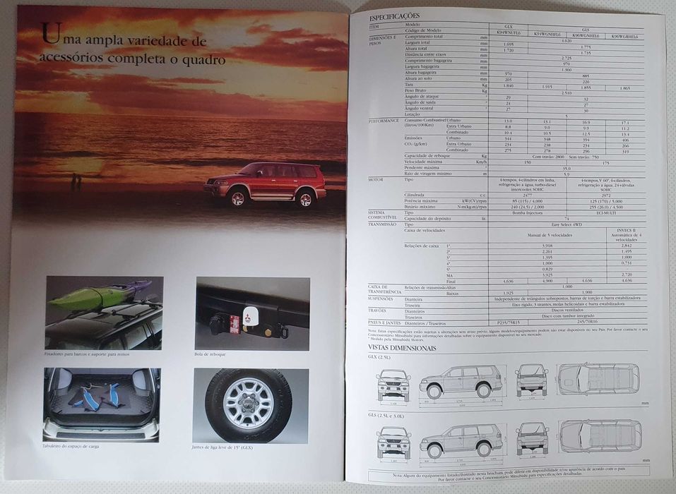 Catálogo e Folheto - Mitsubishi Pajero Sport - original