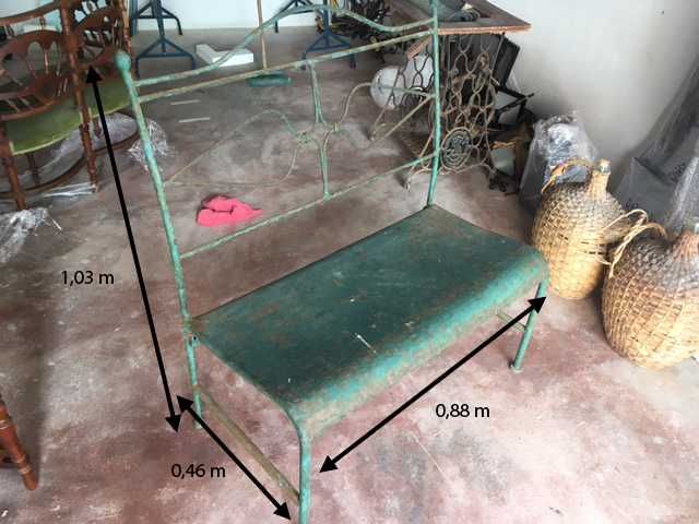 1 Cadeira de jardim de dois lugares em ferro