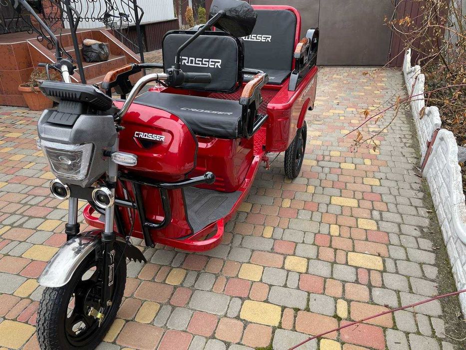 ТОП ПРОДАЖ! Электротрицикл грузовой 1000W CARGO 10" 60V 32Aн- Червоний