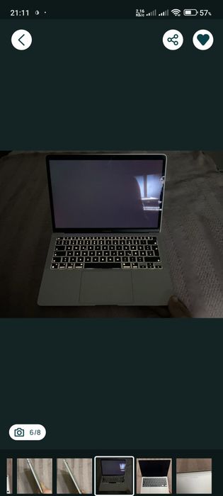 Ноутбук заблокований MacBook air 2337 M1 2020 на запчастини !