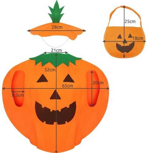 KOSTIUM DYNIA kamizelka czapka koszyczek strój na Halloween