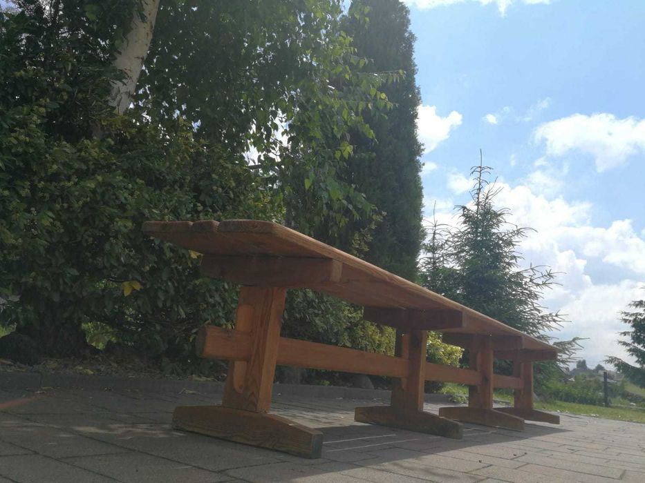 Ławka drewniana 3 m. Stara rustykalna.