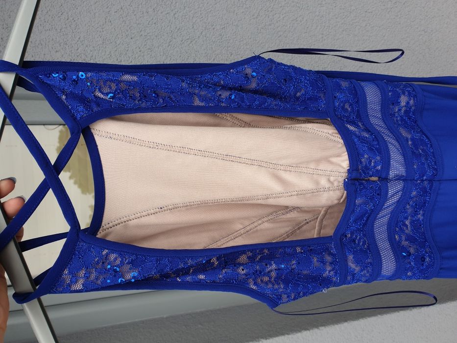 Sukienka maxi niebieska świadkowa poprawiny