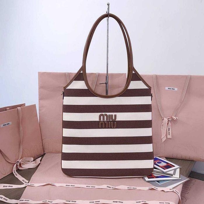 Torebka Miu Miu w paski! Premium! Cały komplet