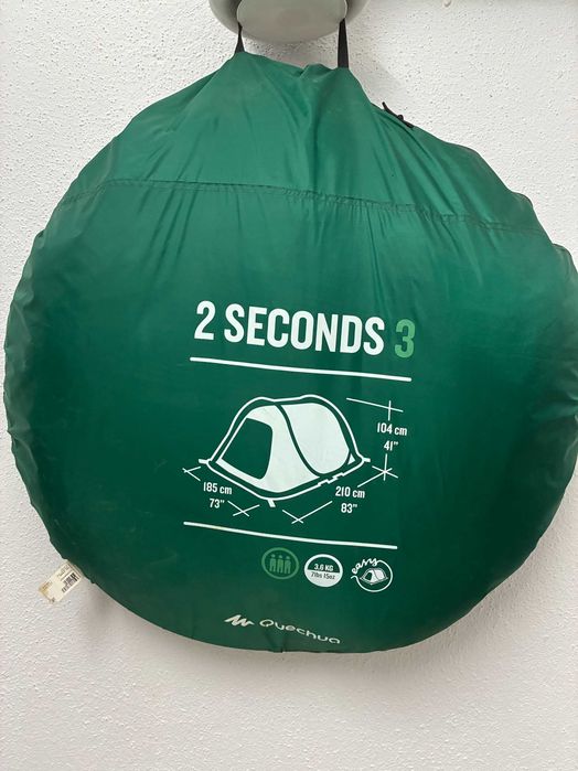 Tenda instantânea 2 SECONDS /3 pessoas + Colchão campismo Forclaz 400 (Quechua)