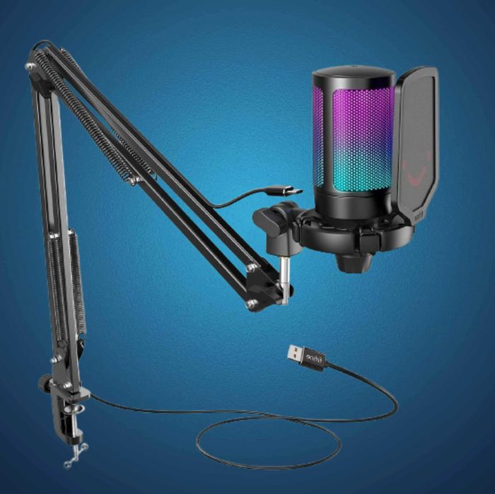 Микрофон студийный FIFINE комплект качественный беспроводной 2в1 A6T2