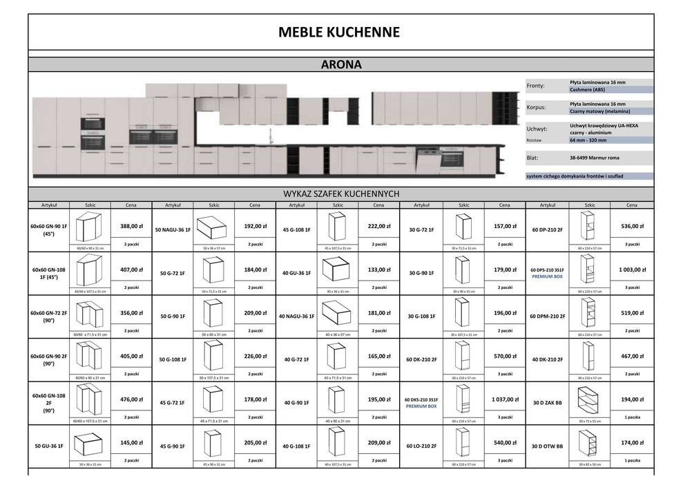 Duży zestaw mebli kuchennych 375x330x200 cm-  wysyłka do 14 dni