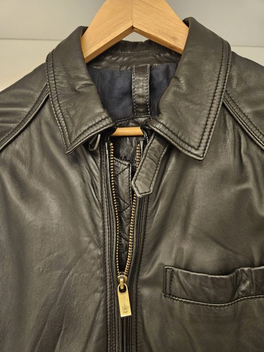 Casaco Cabedal Preto Massimo Dutti