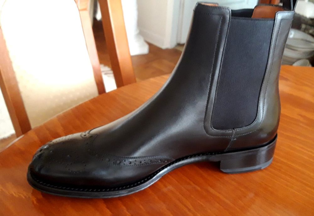 Czarne skórzane męskie buty sztyblety Bally r. 39,5