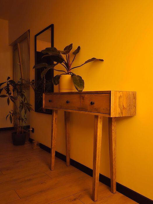 Konsola drewniana - lite drewno, handmade, unikalna, stolarz