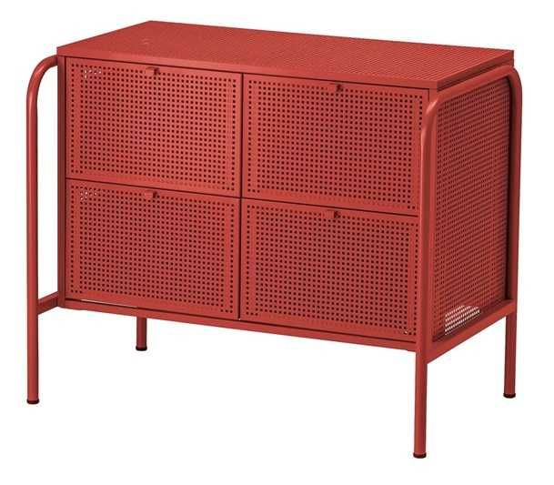 Komoda NIKKEBY - IKEA, 4 szuflady, czerwona (2 szt.) stan idealny