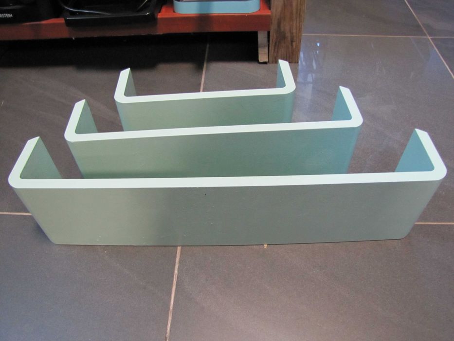 Zestaw 3 półek ściennych w kształcie litery U miętowe pastelowe