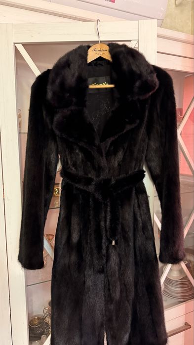 Шуба норковая Черная под Black Lama