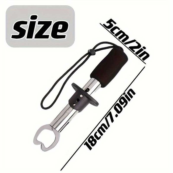 Zestaw wędkarski szczypce i chwytak do ryb stal nierdzewna